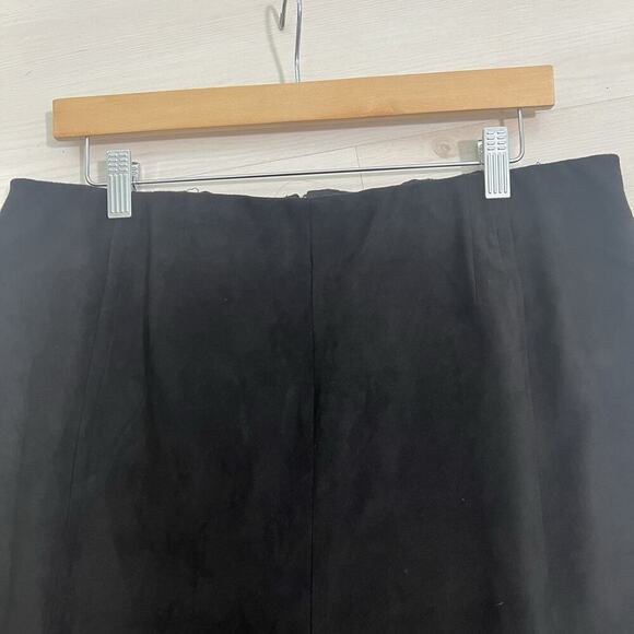 Free People We the Free Black Real Deal Slit Hem Flare Pant 33 Faux Suede HR - Picture 3 of 13